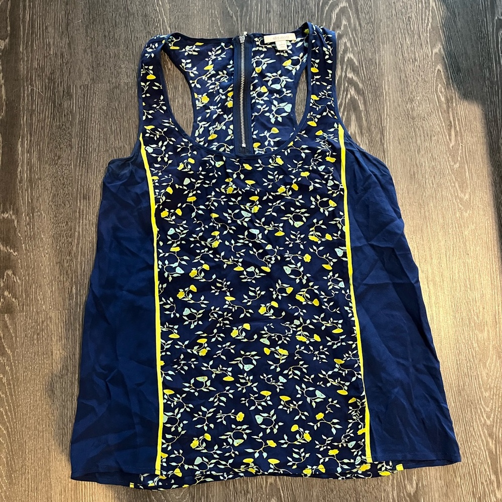 Ella Moss | Flowy Floral Tank Top | Blue/Yellow | Small